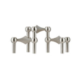 Nagel candle holder set with 3 pcs Brushed Chrome